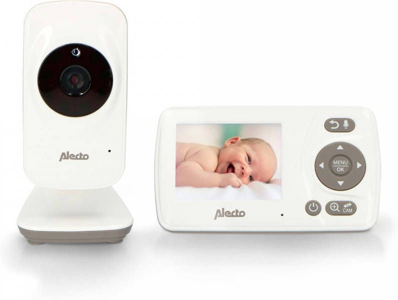 Alecto DVM 71 babyfoon met camera en 2.4' kleurenscherm, wit/taupe online kopen