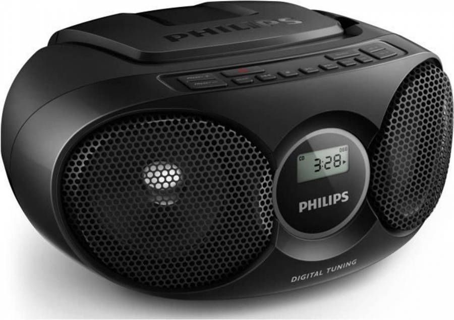 Philips Az215b/12 Cd speler Met Digitale Tuner En 3, 5 Mm Audio ingang Zwart online kopen