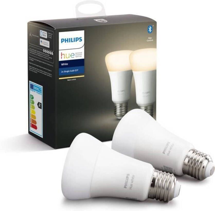 Philips Hue White Smart Led lampen E27 Bluetooth compatibel Pak Van 2 online kopen
