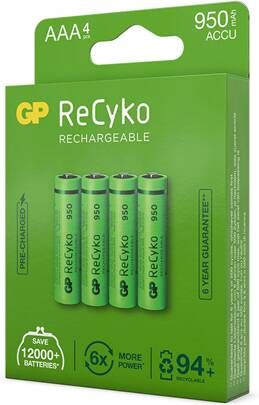 GP Recyko Aaa 950mah 4 Stuks Oplaadbare Nimh Batterij online kopen