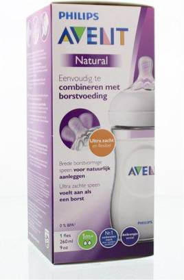 Philips Avent Voedingsfles Natural 1m+ Transparant (SCF033/17) 260 ml online kopen