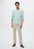 Mango Rig slim fit overhemd in linnenblend met streepprint online kopen