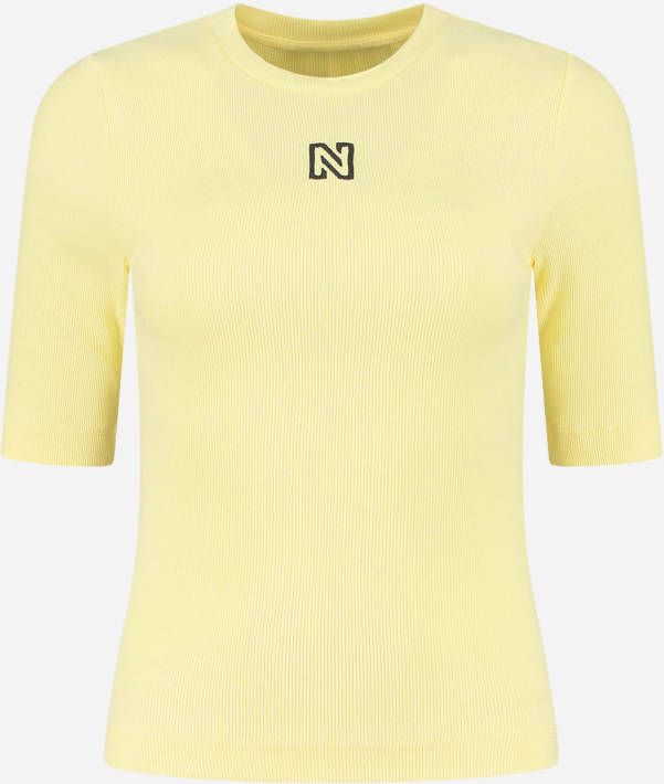 NIKKIE T shirt met ribstructuur en logoborduring online kopen
