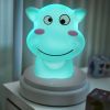 Alecto Led Nachtlampje Silly Hippo Blauw online kopen