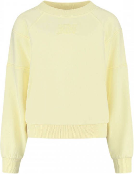 NIKKIE sweater Cutseam met borduursels lichtgeel online kopen